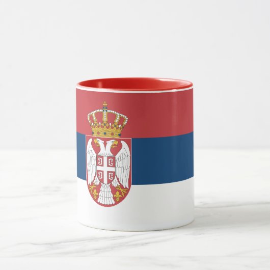 Zwarte Combo Mok met vlag van Servië (Midden)