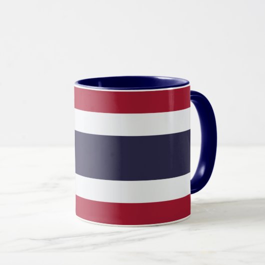 Zwarte Combo Mok met vlag van Thailand (Voorkant rechts)