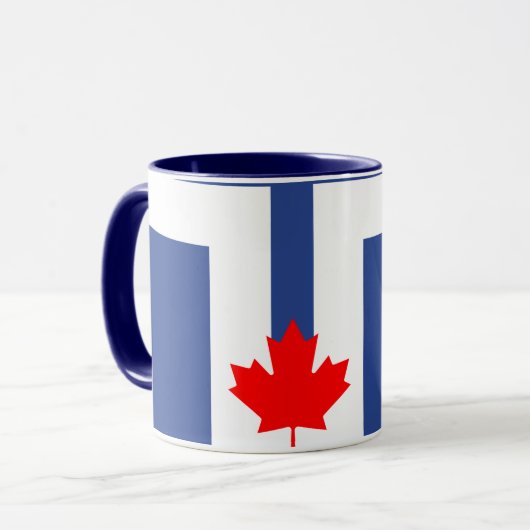 Zwarte Combo Mok met vlag van Toronto, Canada (Voorkant links)
