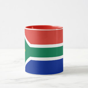 Zwarte Combo-Mok met vlag van Zuid-Afrika Mok