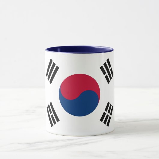 Zwarte Combo Mok met vlag van Zuid-Korea (Midden)
