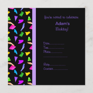 zwarte confetti BIRTHDAY INVITATIE Kaart