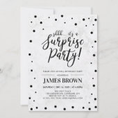 Zwarte Confetti- en marmer-verrassingspartij Kaart (Voorkant)