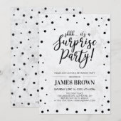 Zwarte Confetti- en marmer-verrassingspartij Kaart (Voorkant / Achterkant)