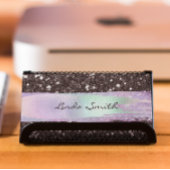 Zwarte Confetti Glitter Iriserende penseelstreken Visitekaartje