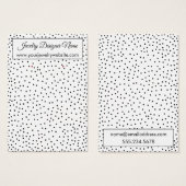 Zwarte Confetti op White Earring Holder Display Visitekaartje (Voorkant /achterkant)