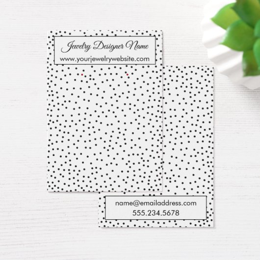 Zwarte Confetti op White Earring Holder Display Visitekaartje (Bureau)