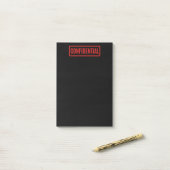 Zwarte confidentiële Post-it Notes (Op bureau)