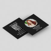 Zwarte 'Connect with Me' foto QR-code Vierkante Visitekaartje