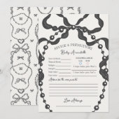 Zwarte Coquette Bow Baby shower Advies voor Baby Kaart (Voorkant / Achterkant)
