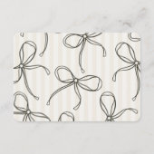 Zwarte Coquette Bow Beige Bruids Deel een recept Informatiekaartje (Achterkant)