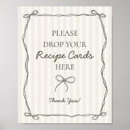 Zwarte Coquette Bow Beige Deel een Recept Bruids Poster