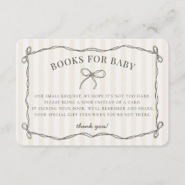 Zwarte Coquette Bow Beige Doucheboeken voor Baby Informatiekaartje