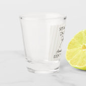 Zwarte Coquette Bow Beige Knot Vrijgezellenfeest F Shot Glas (Links)