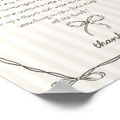 Zwarte Coquette Bow Beige Luier Gedachten Douche Poster (Hoek)