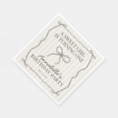 Zwarte Coquette Bow Beige Verjaardagsfeestje Tafel Servet (Hoek)