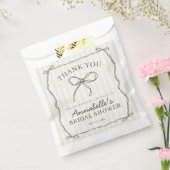 Zwarte Coquette Bow Beige Vrijgezellenfeest Desser Bedankzakje (Gezegeld)