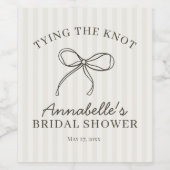 Zwarte Coquette Bow Beige Vrijgezellenfeest Favori Wijn Etiket (Enkel label)