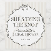 Zwarte Coquette Bow Beige Vrijgezellenfeest Favori Wijn Etiket (Enkel label)