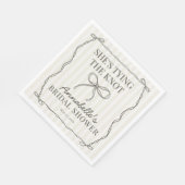 Zwarte Coquette Bow Beige Vrijgezellenfeest Tafeld Servet (Hoek)