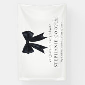 Zwarte Coquette Bow Congrats voor Afstudeerder Afs Spandoek (Verticaal)