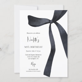 Zwarte Coquette Bow Elegant 30ste verjaardag Kaart