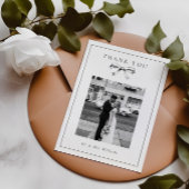  Zwarte Coquette Bow Foto Flat Wedding Bedankkaart