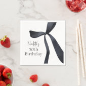 Zwarte Coquette Bow Oud Geld 30ste Verjaardag Servet (Insitu)