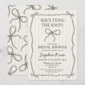 Zwarte Coquette Bow Tying de Knoop Vrijgezellenfee Kaart (Voorkant / Achterkant)