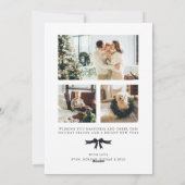 Zwarte Coquette Bow Vakantiefoto Kerst Kaart (Achterkant)