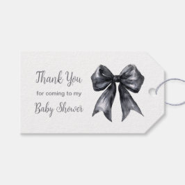 Zwarte Coquette Strik Baby Shower Cadeaulabel