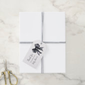 Zwarte Coquette Strik Baby Shower Cadeaulabel (Met Touw)