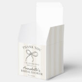 Zwarte Coquette Strik Beige Bruidsfeest Dessert Bedankdoosjes (Geopend)