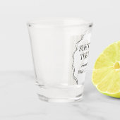 Zwarte Coquette Strik Beige Bruidsfeest Favoriet Shot Glas (Links)