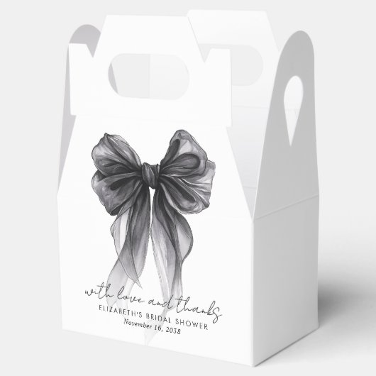 Zwarte Coquette Strik Bruidsboeket Bedankje Bedankdoosjes (Geopend)