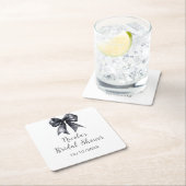 Zwarte Coquette Strik Bruidsdouche Kartonnen Onderzetters (Insitu)