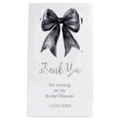 Zwarte Coquette Strik Bruidsdouche Klein Cadeauzakje (Voorkant)