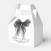 Zwarte Coquette Strik Bruidsfeest Dankjewel Bedankdoosjes (Voorkant Zijde)