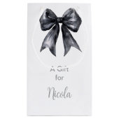 Zwarte Coquette Strik Bruidsfeest Klein Cadeauzakje (Achterkant)