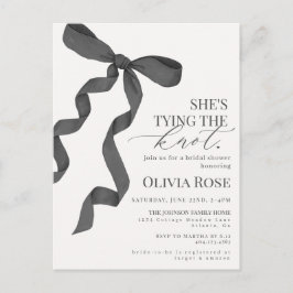 Zwarte Coquette Strik Bruidsmeisjes Uitnodiging