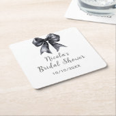 Zwarte Coquette Strik Bruiloft Feest Kartonnen Onderzetters (Schuin)