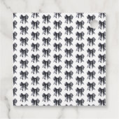 Zwarte Coquette Strik Bruiloftsfeest Bedankjes Labels (Achterkant)