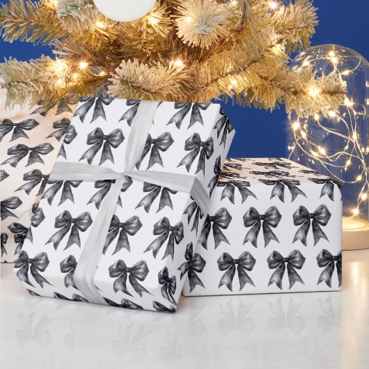 Zwarte Coquette Strik Cadeaupapier (Feestdagen)