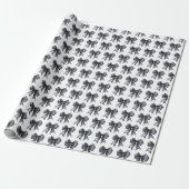 Zwarte Coquette Strik Cadeaupapier (Uitgerold)