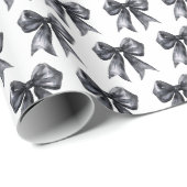 Zwarte Coquette Strik Cadeaupapier (Rol Hoek)