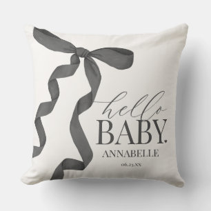 Zwarte Coquette Strik Meisje Baby Shower Cadeau Kussen
