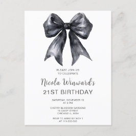 Zwarte Coquette Strik Verjaardagsfeestje Briefkaart
