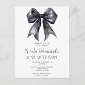 Zwarte Coquette Strik Verjaardagsfeestje Briefkaart (Voorkant)