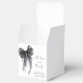 Zwarte Coquette Strik Waterverf Bruidsdouche Bedankdoosjes (Geopend)