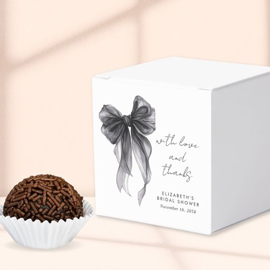 Zwarte Coquette Strik Waterverf Bruidsdouche Bedankdoosjes